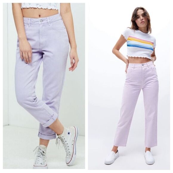 PacSun Denim - PacSun High Waisted Mom Jeans 27 Waist Lavender Purple Streetwear